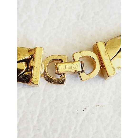 Christian Dior Vintage Cuban Link Choker Necklace HTF 16" 9mmm Wide - Picture 6 of 9